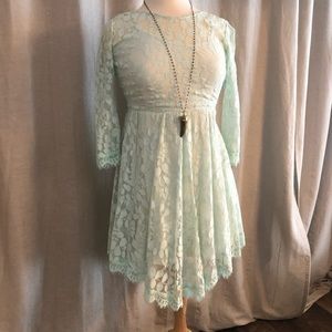 Free people sheer long sleeve dress